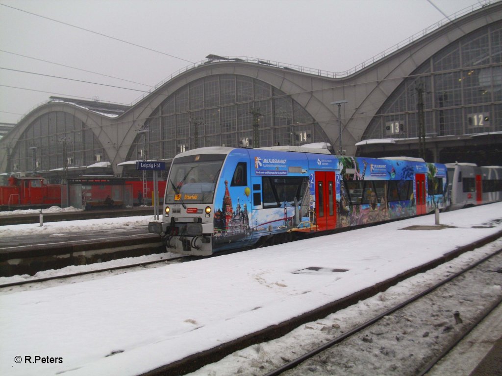 VT011 verlsst Leipzig mit RB nach Bitterfeld. 23.12.10