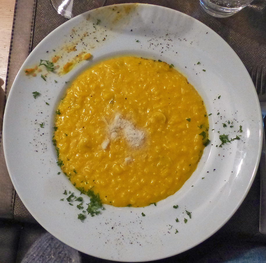 . Risotto alla milanese im Ristorante Pane e Vino im H�ttenhaus in Herdorf - Wie in Mailand, ein Gedicht. 09.04.2016 (Jeanny)