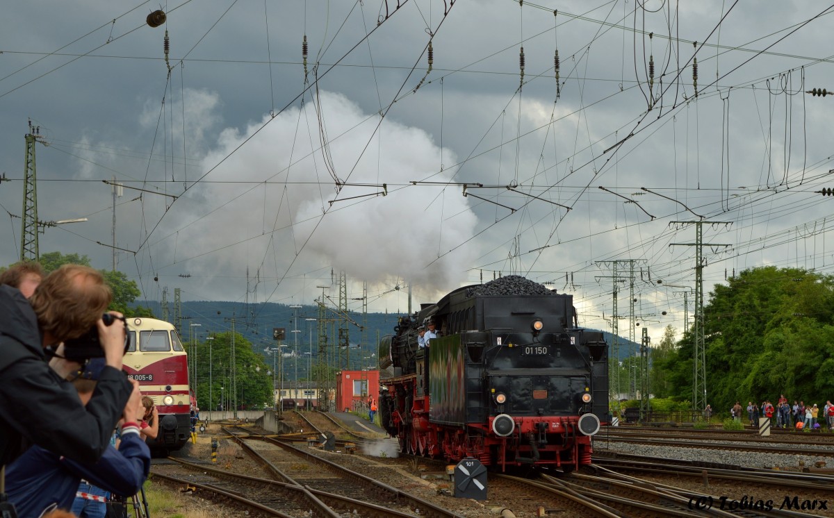 01 150 bei Rangierfahrten beim Sommerfest in Koblenz am 13.06.2015.(2)