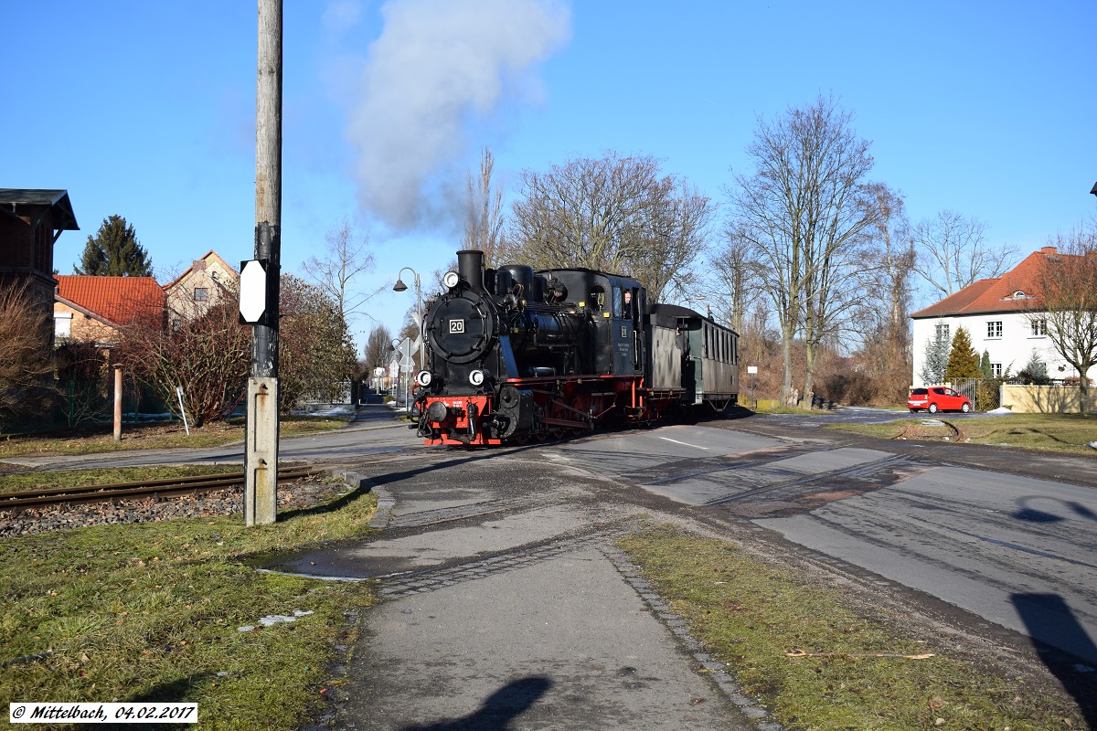 04.02.2017: Einfahrt in Benndorf.