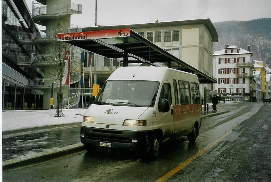 (082'215) - BGU Grenchen - Nr. 12/SO 115'240 - Fiat am 28. Dezember 2005 in Grenchen, Postplatz