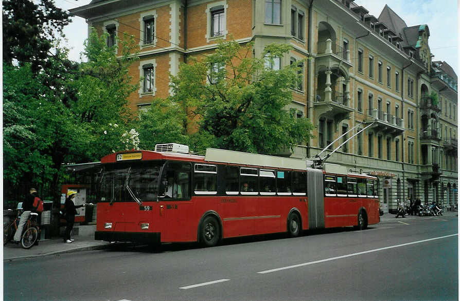 (085'507) - Bernmobil, Bern - Nr. 59 - FBW/Hess Gelenktrolleybus am 22. Mai 2006 in Bern, Universit�t