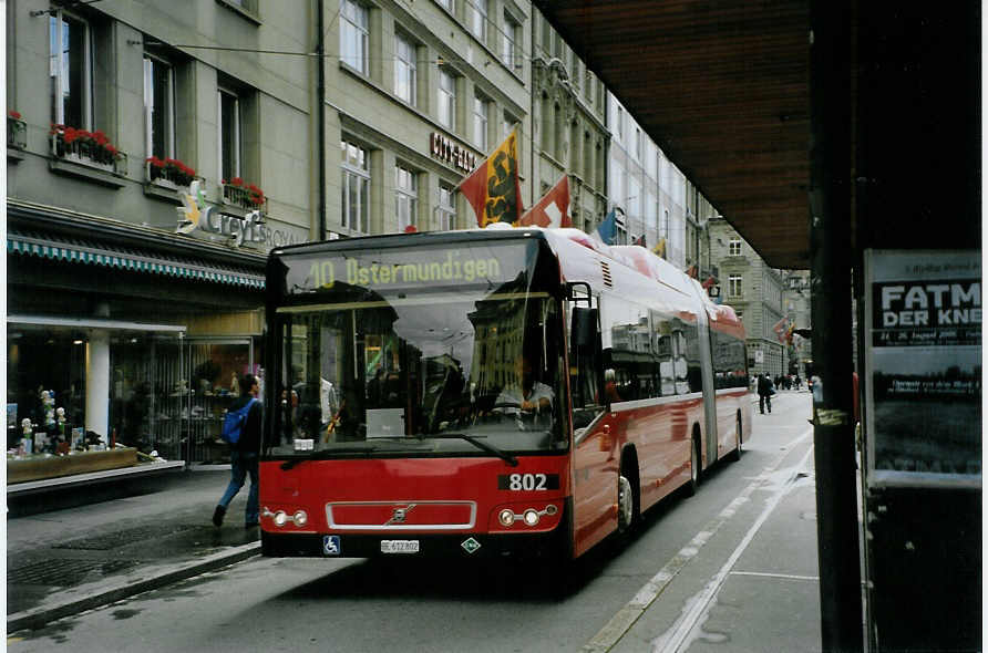 (088'919) - Bernmobil, Bern - Nr. 802/BE 612'802 - Volvo am 14. August 2006 beim Bahnhof Bern