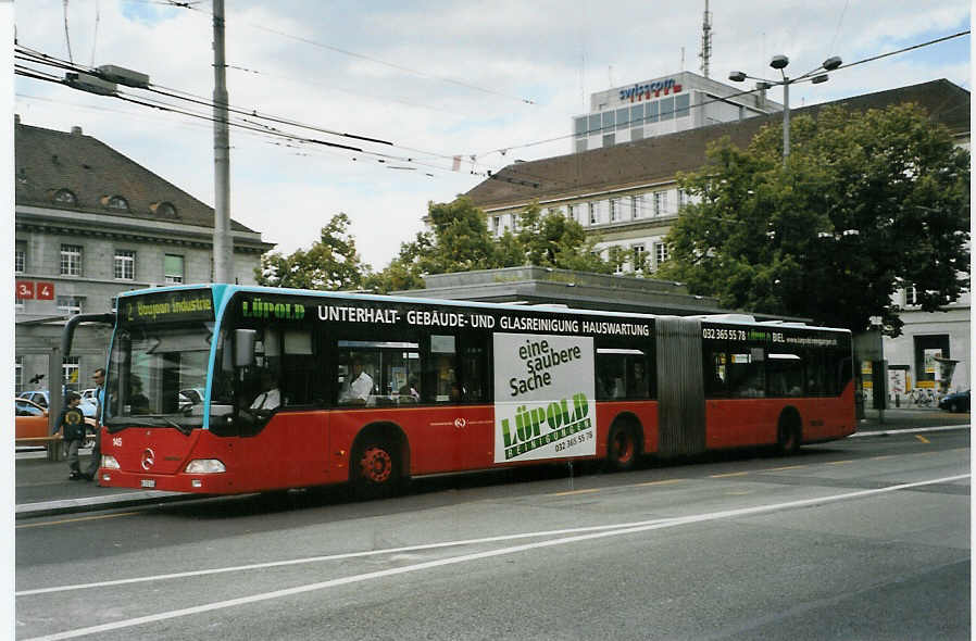 (089'032) - VB Biel - Nr. 145/BE 572'145 - Mercedes am 19. August 2006 beim Bahnhof Biel