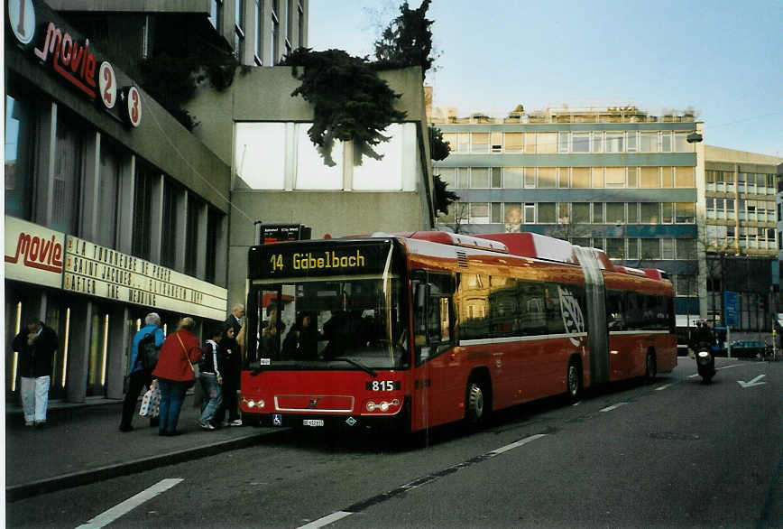 (092'309) - Bernmobil, Bern - Nr. 815/BE 612'815 - Volvo am 20. Februar 2007 in Bern, City West