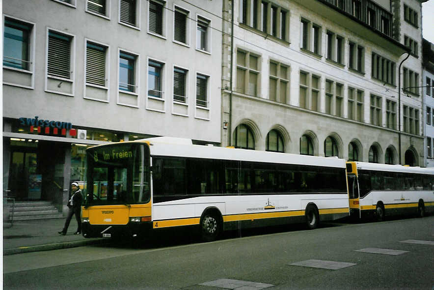 (093'234) - VBSH Schaffhausen - Nr. 4/SH 38'004 - Volvo/Hess am 22. M�rz 2007 beim Bahnhof Schaffhausen