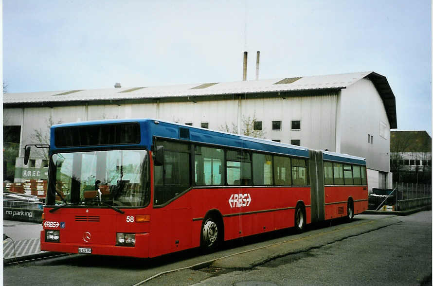 (093'431) - RBS Worblaufen - Nr. 58/BE 624'358 - Mercedes (ex BSU Solothurn Nr. 58) am 25. Mrz 2007 in Worblaufen, Garage