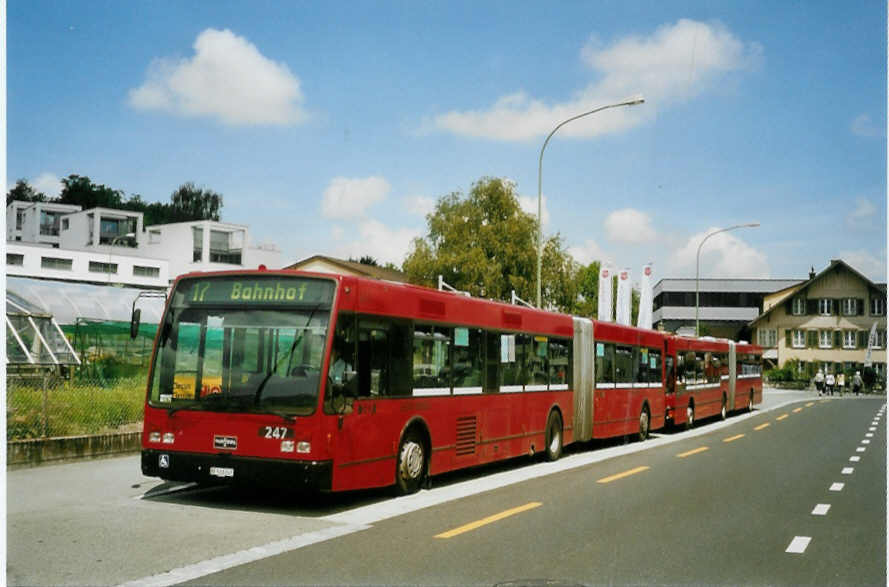 (095'408) - Bernmobil, Bern - Nr. 247/BE 518'247 - Van Hool am 8. Juni 2007 in K�niz, Weiermatt