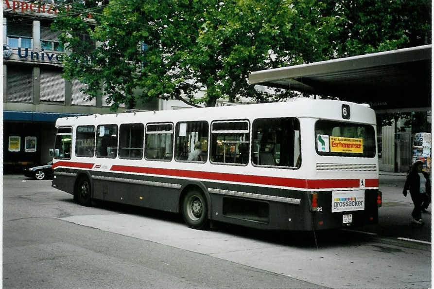 (096'418) - VBSG St. Gallen - Nr. 215/SG 141'215 - Saurer/Hess am 21. Juli 2007 beim Bahnhof St. Gallen