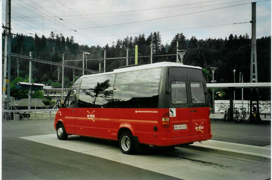 (096'704) - Busland, Burgdorf - Nr. 33/BE 567'513 - Mercedes/Auwrter (ex AAGK Koppigen Nr. 13) am 23. Juli 2007 beim Bahnhof Langnau