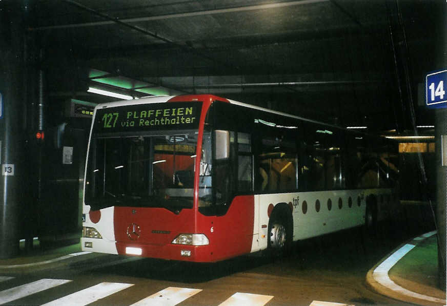 (100'621) - TPF Fribourg - Nr. 6/FR 300'258 - Mercedes am 27. Oktober 2007 in Fribourg, Busbahnhof