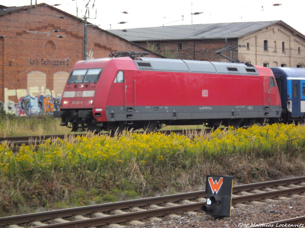101 122-0 fuhr kurze zeit sp�ter Als EC 379 aus Stralsund Hbf nach Brno am 21.8.13