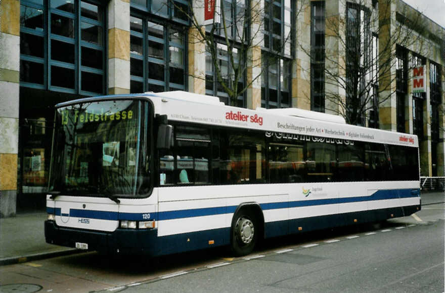 (101'329) - ZVB Zug - Nr. 120/ZG 3380 - Scania/Hess (ex Nr. 20) am 26. November 2007 in Zug, Metalli