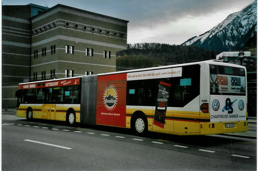 (101'532) - STI Thun - Nr. 109/BE 700'109 - Mercedes am 2. Dezember 2007 beim Bahnhof Spiez