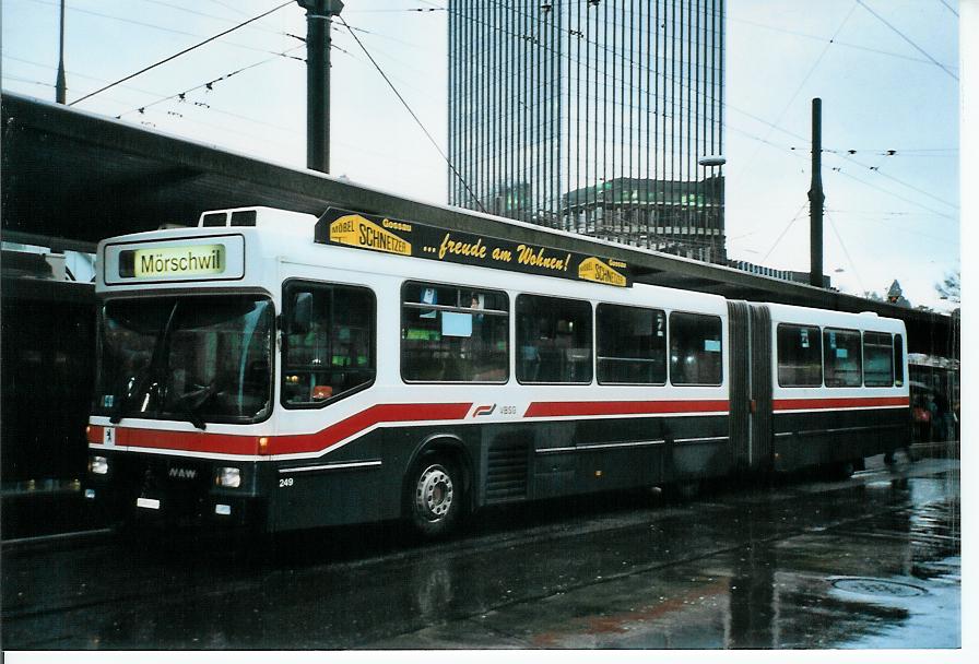 (103'334) - VBSG St. Gallen - Nr. 249/SG 198'249 - NAW/Hess am 7. Januar 2008 beim Bahnhof St. Gallen