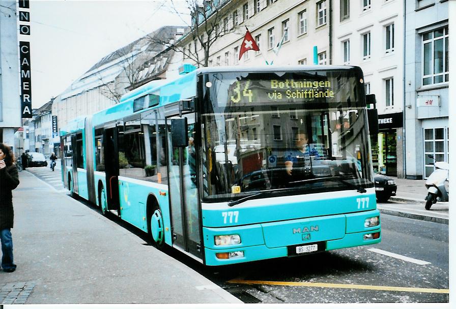 (104'536) - BVB Basel - Nr. 777/BS 3277 - MAN am 20. Februar 2008 in Basel, Claraplatz