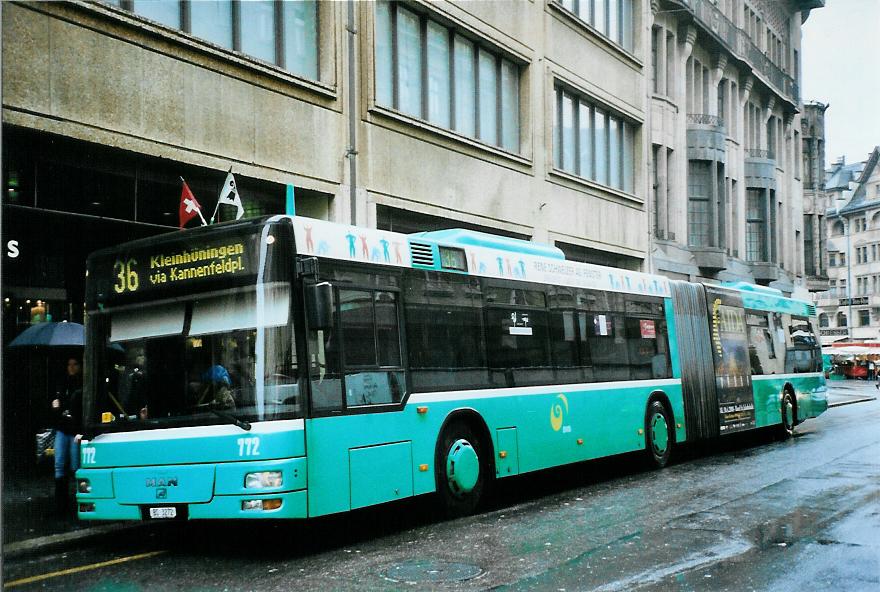 (104'609) - BVB Basel - Nr. 772/BS 3272 - MAN am 20. Februar 2008 in Basel, Schiffl�nde