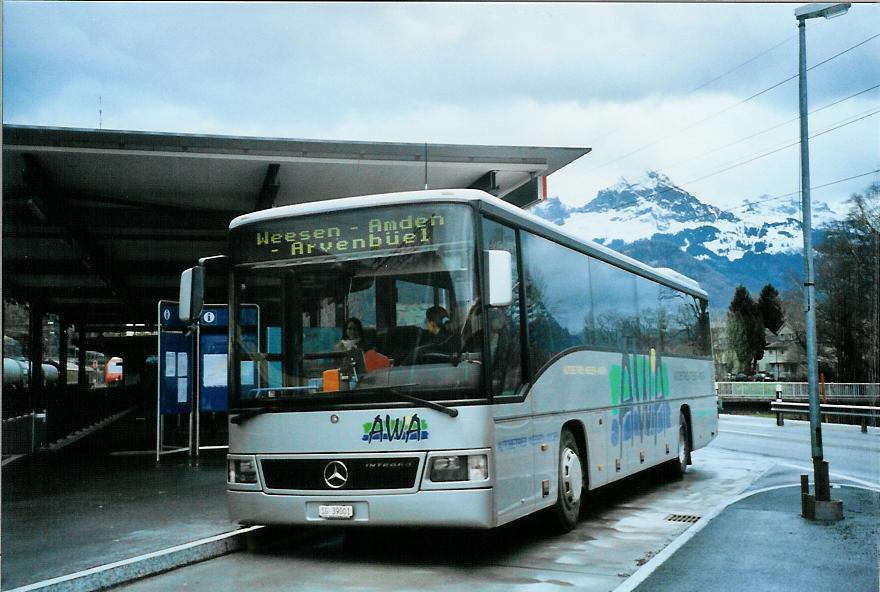 (104'822) - AWA Amden - Nr. 1/SG 39'001 - Mercedes am 1. Mrz 2008 beim Bahnhof Ziegelbrcke