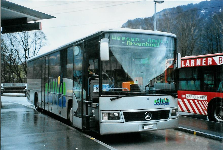 (104'901) - AWA Amden - Nr. 8/SG 39'008 - Mercedes am 1. Mrz 2008 beim Bahnhof Ziegelbrcke