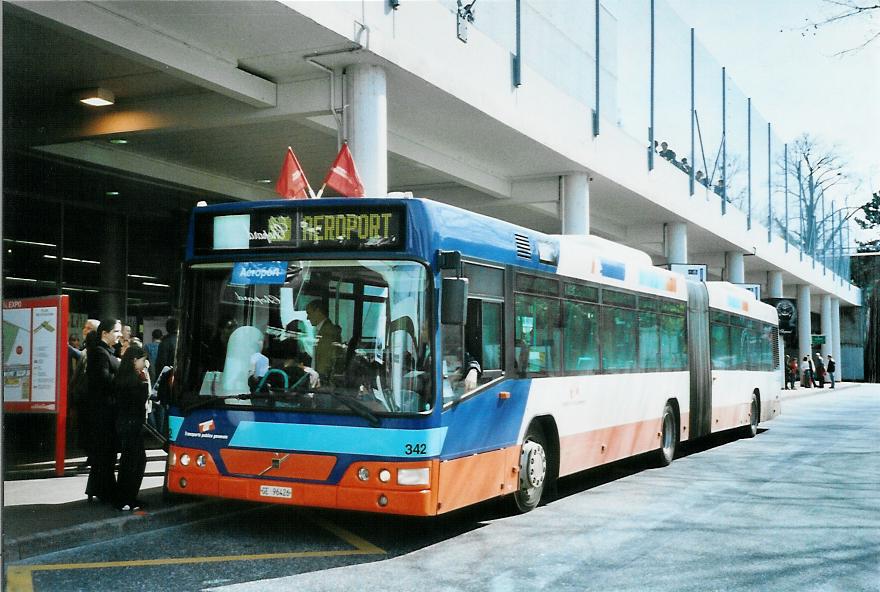 (105'104) - TPG Gen�ve - Nr. 342/GE 96'426 - Volvo am 15. M�rz 2008 in Gen�ve, Palexpo