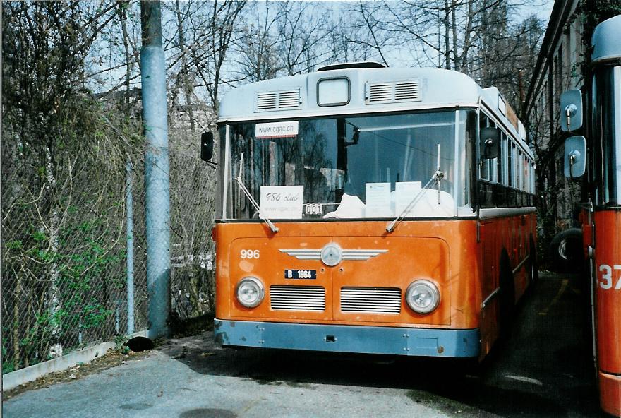 (105'212) - TPG Gen�ve (Hauri) - Nr. 996 - Saurer/Hess am 15. M�rz 2008 in Gen�ve, D�p�t