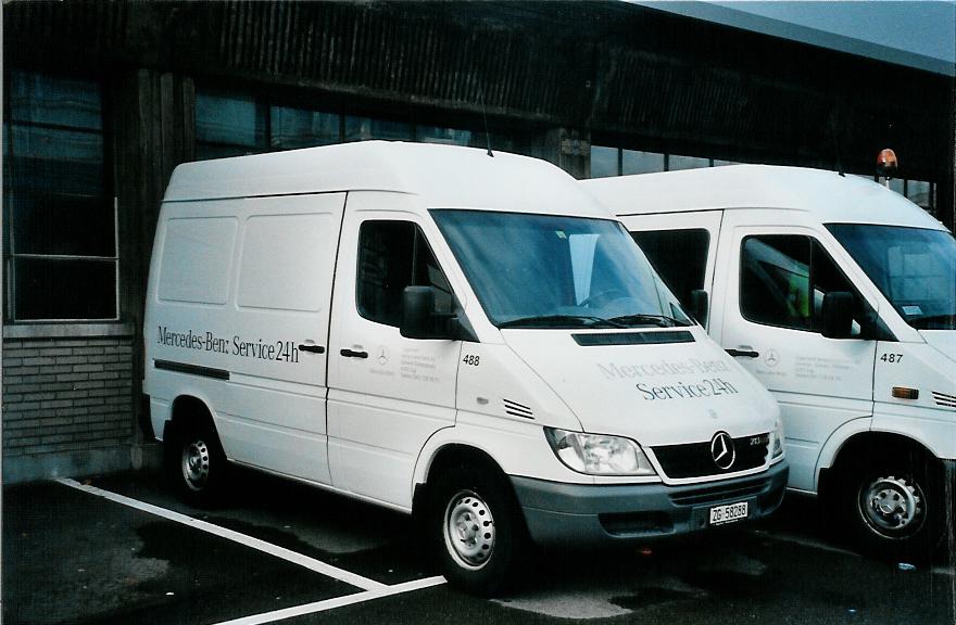 (105'708) - Aus dem Archiv: ZVB Zug - Nr. 488/ZG 58'288 - Mercedes am 23. Mrz 2008 in Zug, Garage