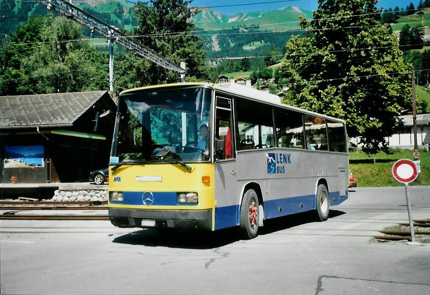 (109'027) - AFA Adelboden - Nr. 57/BE 272'798 - Mercedes/Vetter (ex Gobeli, Lenk; ex AVG Grindelwald Nr. 16; ex Danzas, Lugano) am 10. Juli 2008 beim Bahnhof Lenk