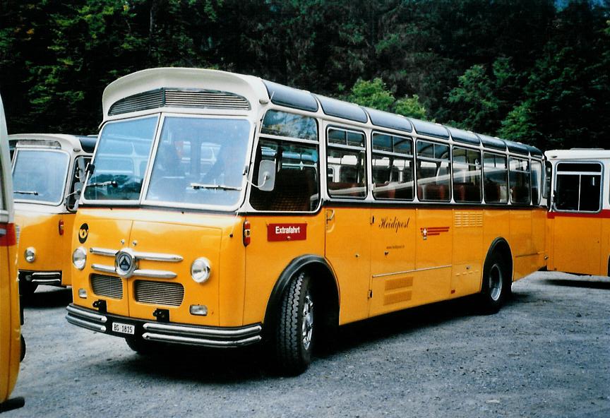 (111'105) - Stebler, Basel - BS 1815 - Saurer/FHS (ex Reber, Basel; ex Eggenberger, M�riken; ex Ott, Wetzikon; ex OPC Ennetb�rgen Nr. 3; ex AVG Grindelwald; ex P 24'243) am 27. September 2008 in Kiental, Loosplattenalp