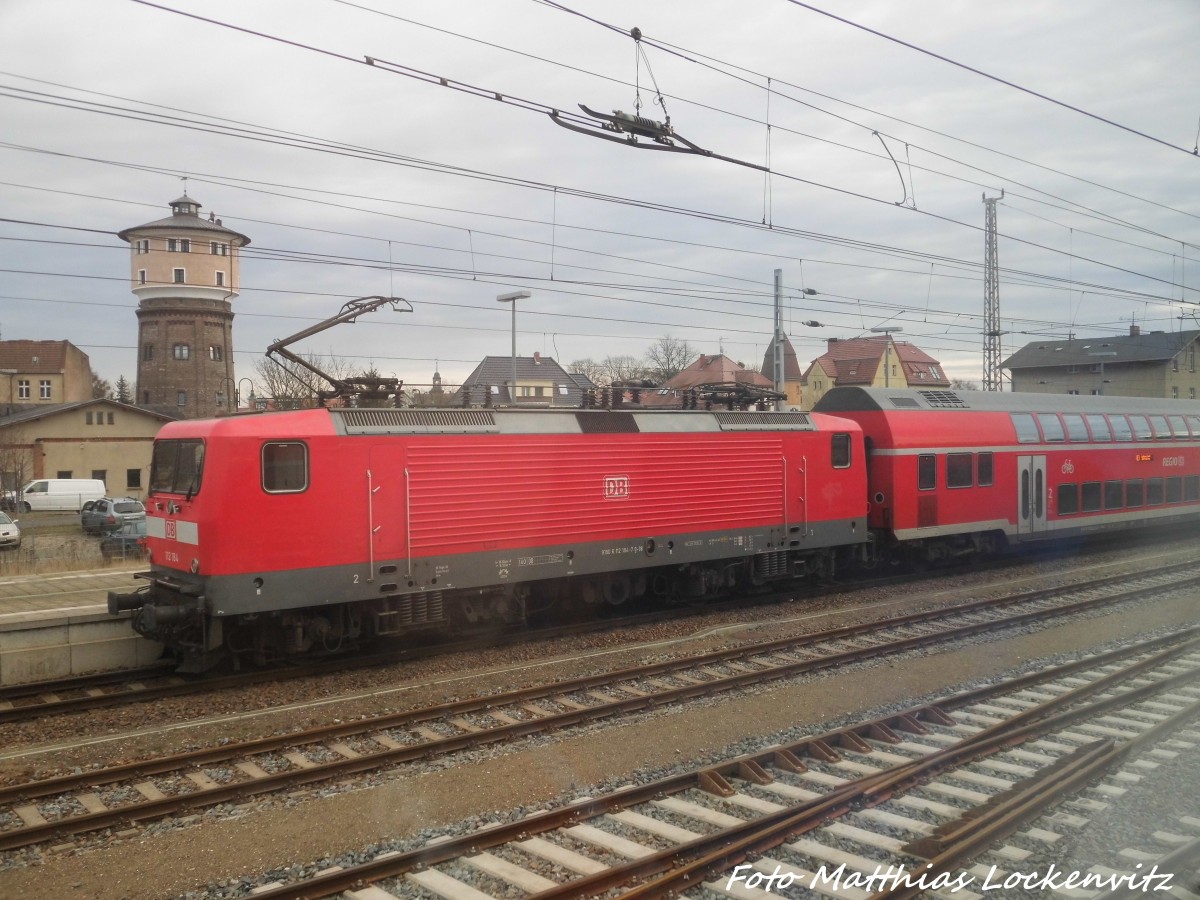 112 XXX beim einfahren in den Bahnhof Angerm�nde am 19.12.15