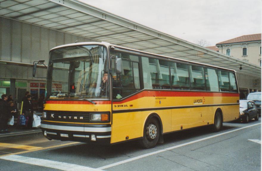 (112'626) - AutoPostale Ticino - Nr. 523/TI 215'378 - Setra (ex P 25'076) am 9. Dezember 2008 in Lugano, Centro