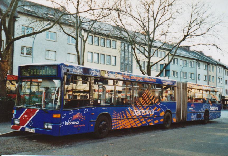 (113'531) - VAG Freiburg - Nr. 961/FR-SW 961 - Mercedes am 3. Januar 2009 in Freiburg, Siegesdenkmal