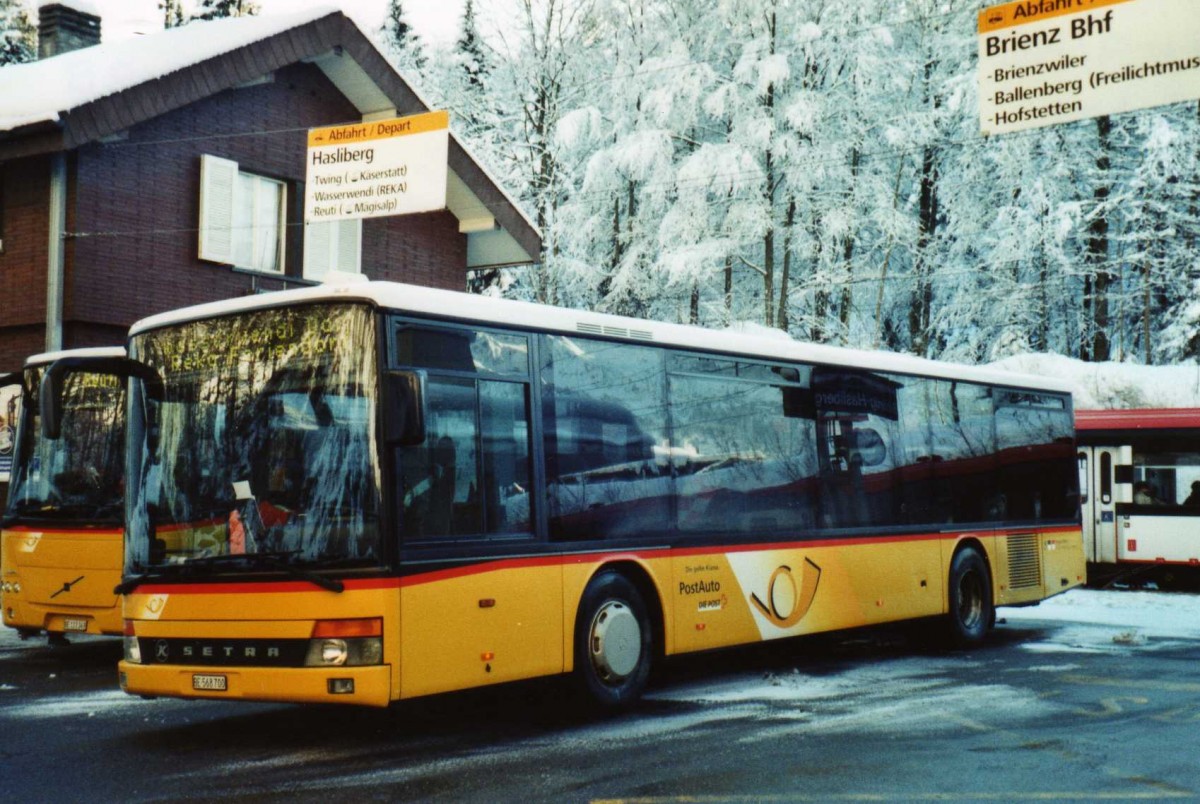(114'118) - Fl�ck, Brienz - Nr. 3/BE 568'700 - Setra (ex AVBB Schwanden) am 22. Januar 2009 auf dem Br�nigpass