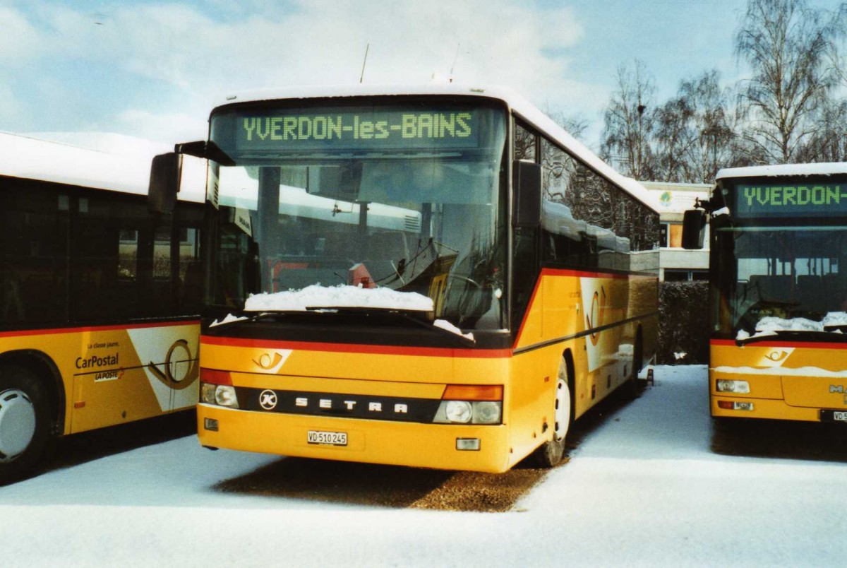 (114'210) - CarPostal Ouest - VD 510'245 - Setra (ex P 25'302) am 14. Februar 2009 in Yverdon, Garage