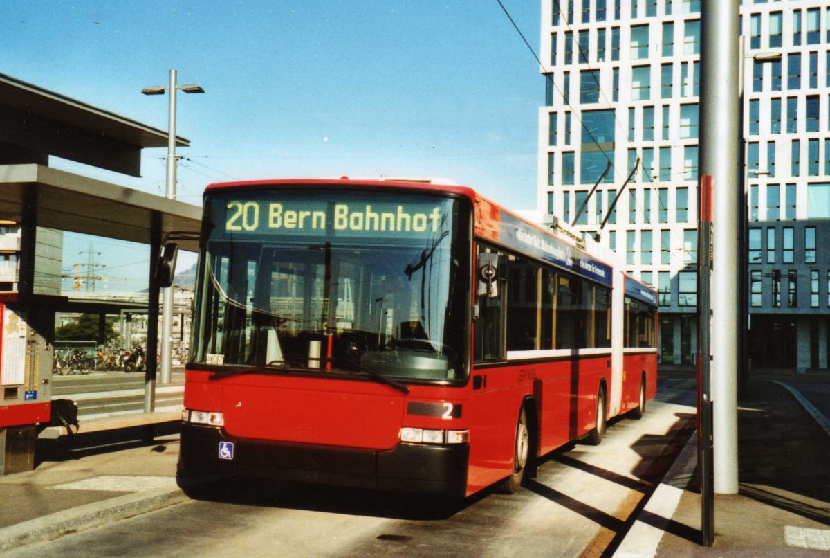(115'237) - Bernmobil, Bern - Nr. 2 - NAW/Hess Gelenktrolleybus am 16. Mrz 2009 in Bern, Wankdorf