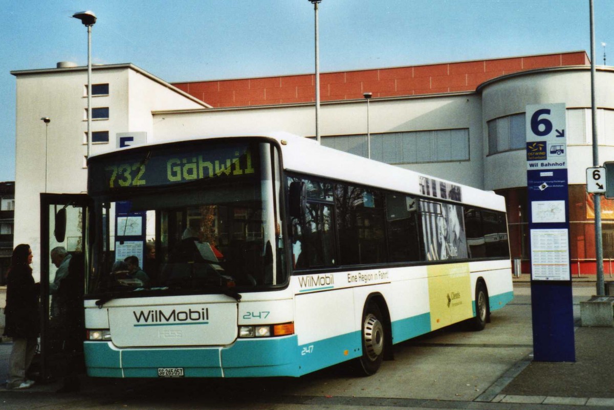 (115'334) - WilMobil, Wil - Nr. 247/SG 265'057 - Volvo/Hess (ex BOS Wil Nr. 5; ex BHW Wil Nr. 5) am 18. M�rz 2009 beim Bahnhof Wil