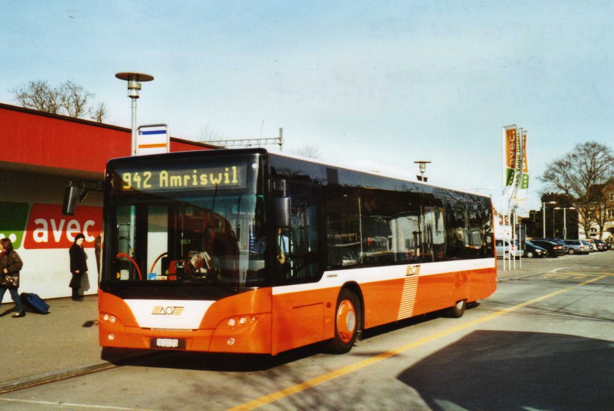 (115'504) - AOT Amriswil - Nr. 13/TG 111'773 - Neoplan am 18. Mrz 2009 beim Bahnhof Amriswil