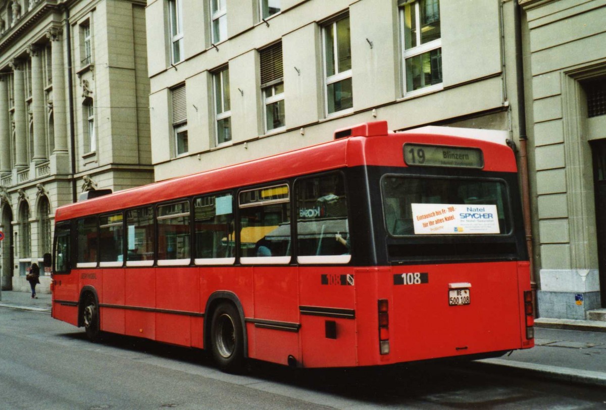 (117'522) - Bernmobil, Bern - Nr. 108/BE 500'108 - Volvo/R&J am 8. Juni 2009 beim Bahnhof Bern