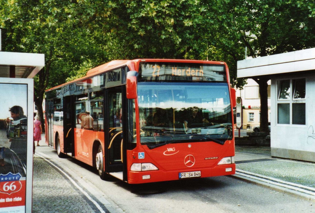 (117'927) - VAG Freiburg - Nr. 846/FR-SW 846 - Mercedes am 4. Juli 2009 in Freiburg, Siegesdenkmal