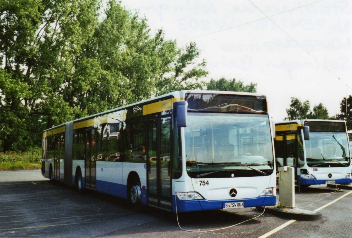 (118'122) - SWS Solingen - Nr. 754/SG-SW 803 - Mercedes am 5. Juli 2009 in Solingen, Betriebshof