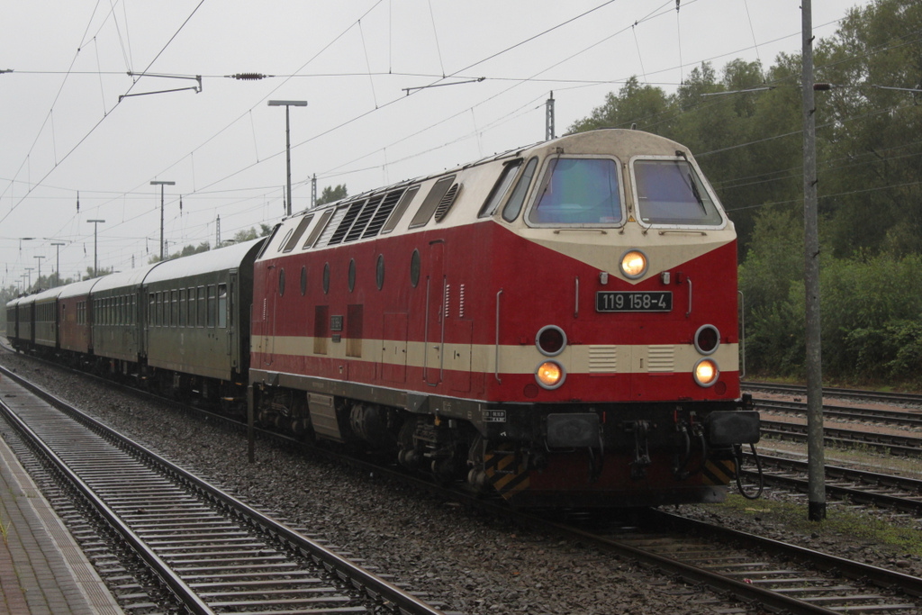 119 158-4 DLr 20096(WWM-WRB)am Morgen des 12.08.2017 in Rostock-Bramow.