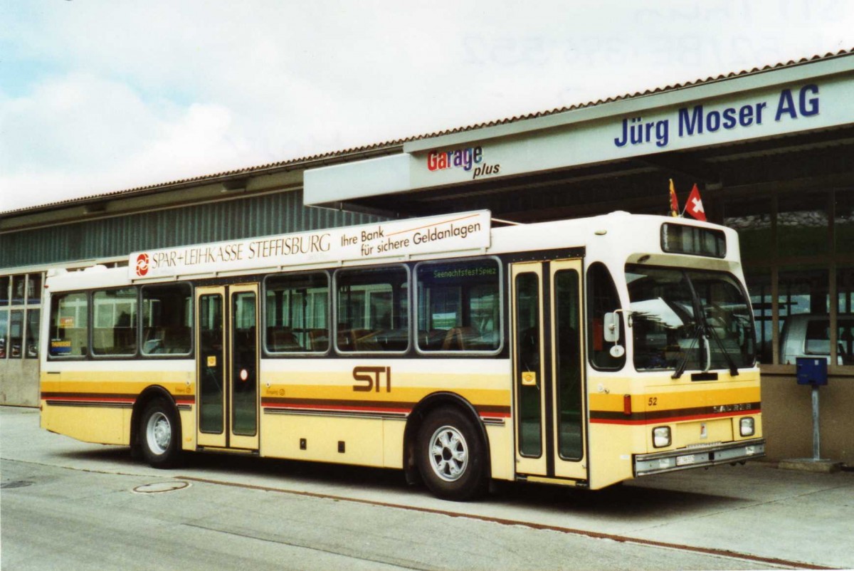 (119'512) - STI Thun - Nr. 52/BE 396'552 - Saurer/R&J am 9. August 2009 in Teuffenthal, Garage Moser