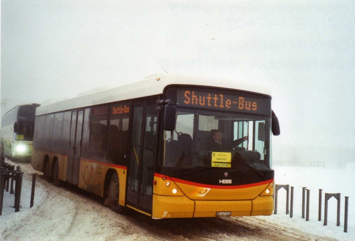 (123'916) - Engeloch, Riggisberg - Nr. 7/BE 447'403 - Scania/Hess am 9. Januar 2010 in Adelboden, Weltcup