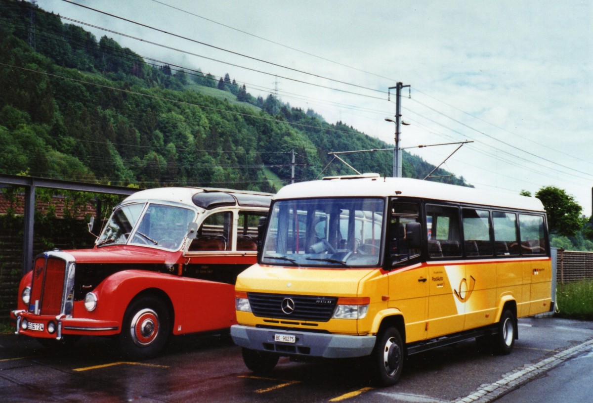 (126'605) - PostAuto Bern - BE 90'275 - Mercedes/Kusters (ex Portenier, Adelboden Nr. 7) am 29. Mai 2010 beim Bahnhof Reichenbach