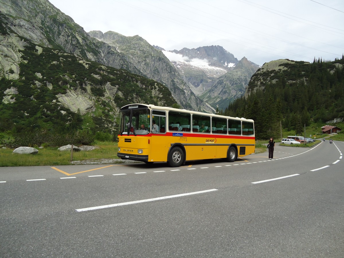 (127'522) - AVG Meiringen - Nr. 74/BE 607'481 - Saurer/R&J (ex P 24'357) am 4. Juli 2010 in Handegg, Kunzentnnlen