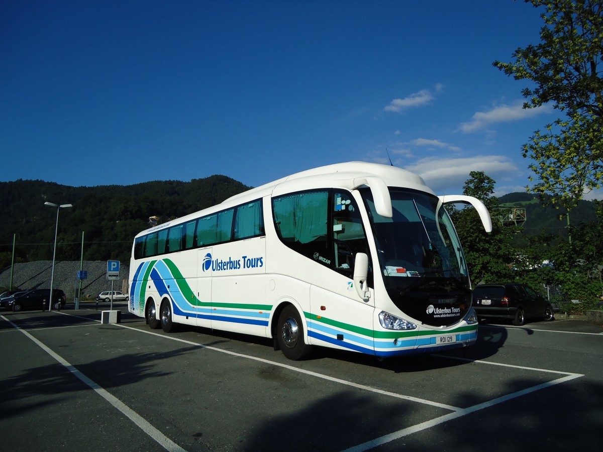 (128'008) - Aus England: Ulsterbus - Nr. 129/R01 129 - Scania/Irizar am 20. Juli 2010 in Thun, Seestrasse