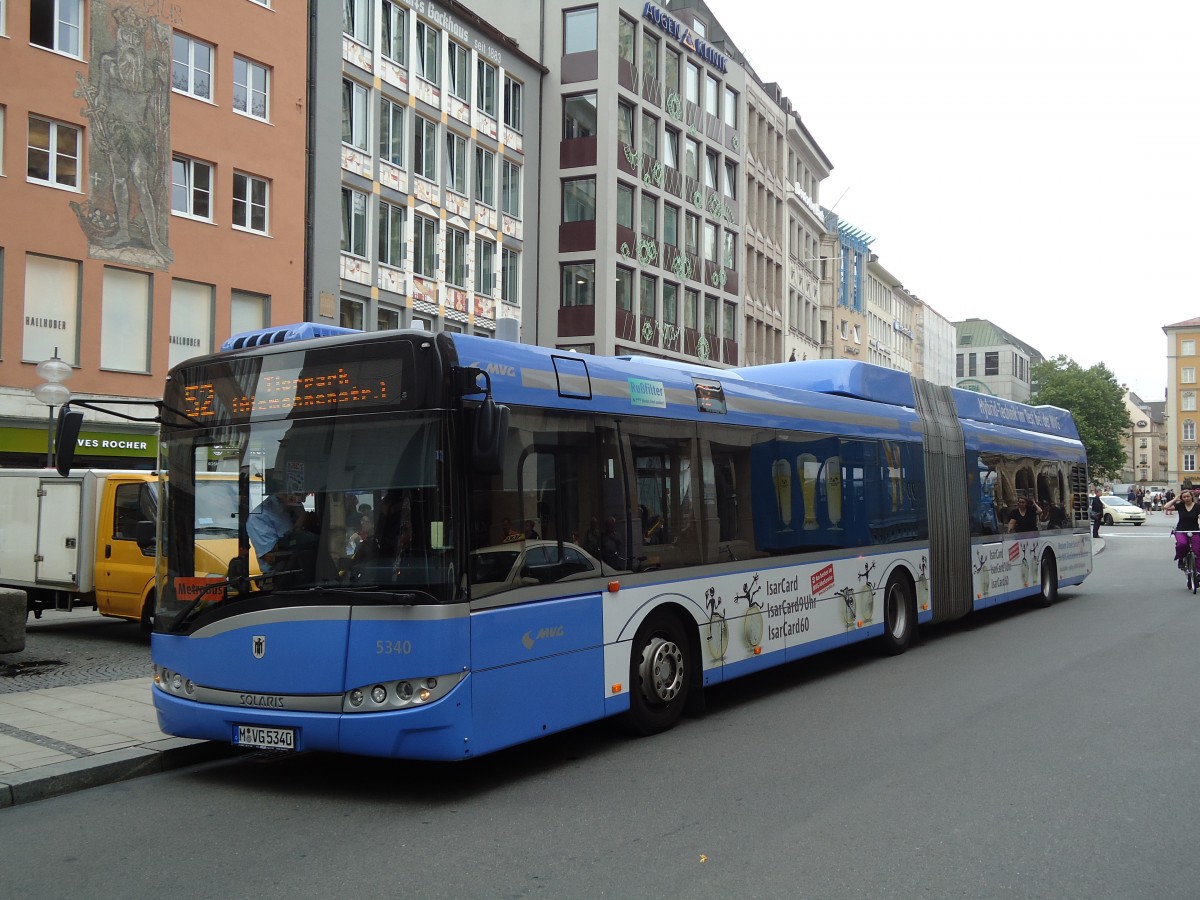 (128'603) - MVG Mnchen - Nr. 5340/M-VG 5340 - Solaris am 11. August 2010 in Mnchen, Marienplatz