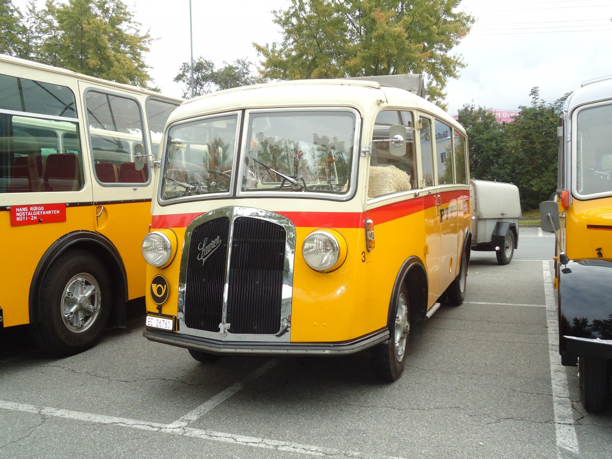 (129'822) - Schmid, Th�rishaus - Nr. 3/BE 26'760 - Saurer/Gangloff (ex Geiger, Adelboden Nr. 3) am 18. September 2010 in Chur, Obere Au