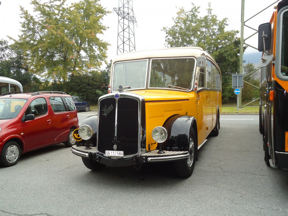 (129'826) - Baumgartner, Horn - Nr. 2/SG 112'580 - Saurer/Saurer (ex Montegazzi, Riva San Vitale; ex AMSA Chiasso Nr. 20; ex OAK Wangen a.A. Nr. 10; ex P 23'082; ex P 2134) am 18. September 2010 in Chur, Obere Au