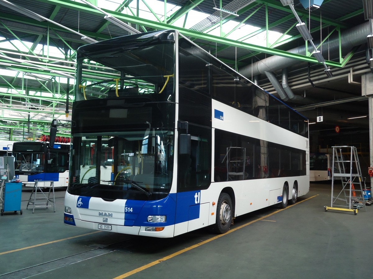 (130'912) - TL Lausanne - Nr. 514/VD 1588 - MAN am 13. November 2010 in Lausanne, D�p�t Pr�laz