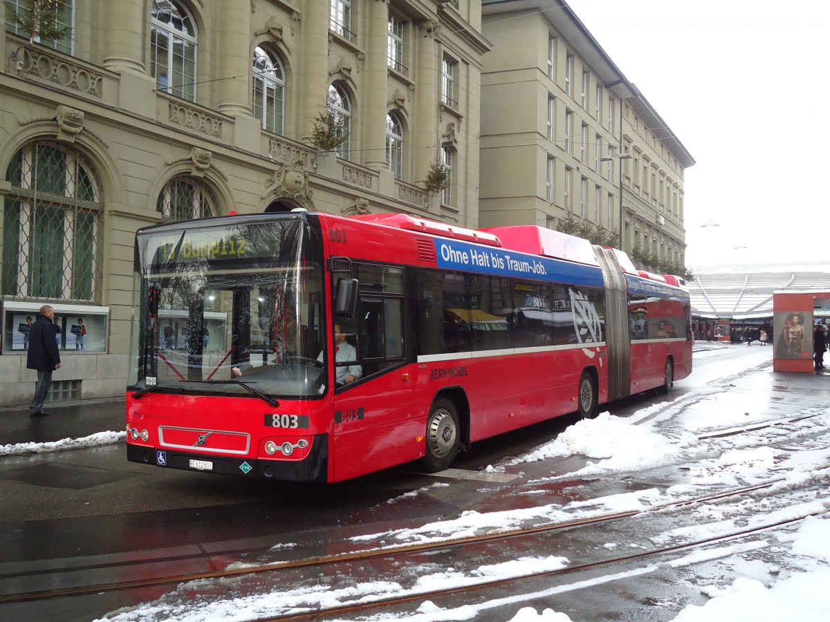 (131'176) - Bernmobil, Bern - Nr. 803/BE 612'803 - Volvo am 29. November 2010 beim Bahnhof Bern
